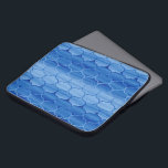 Undulating Blue Ogee Pattern Laptop Sleeve<br><div class="desc">Stylish custom laptop sleeve features an undulating blue ogee pattern. Interlocking ogee shapes range from dark blue to light blue and back. In contrast, the continuous S curve outlines shift from light blue to dark blue and back. The painted blue geometric shapes have a modern hand-designed look. The paint strokes...</div>