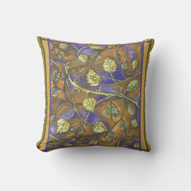 undulating leaves throw pillow (Front)