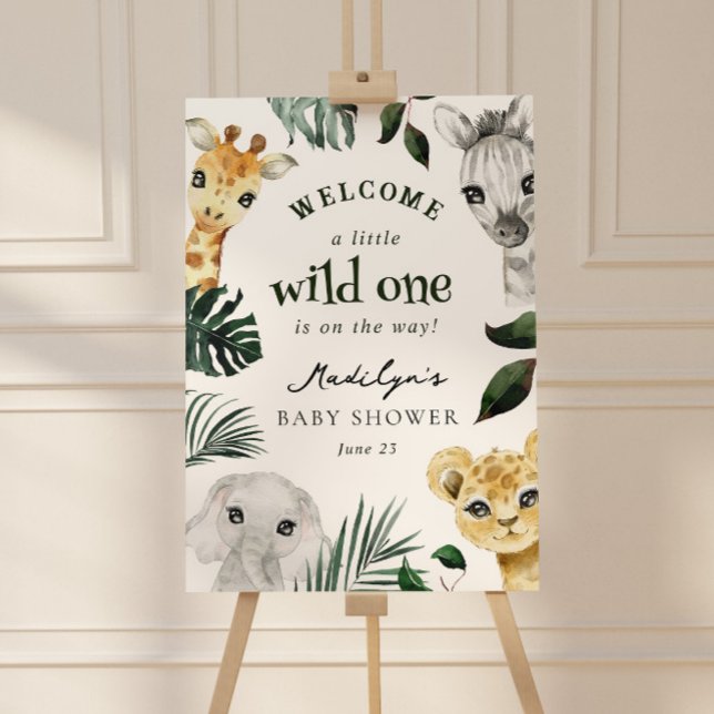 Une Affiche de bienvenue Baby shower Un Peu Sauvag (Créateur téléchargé)