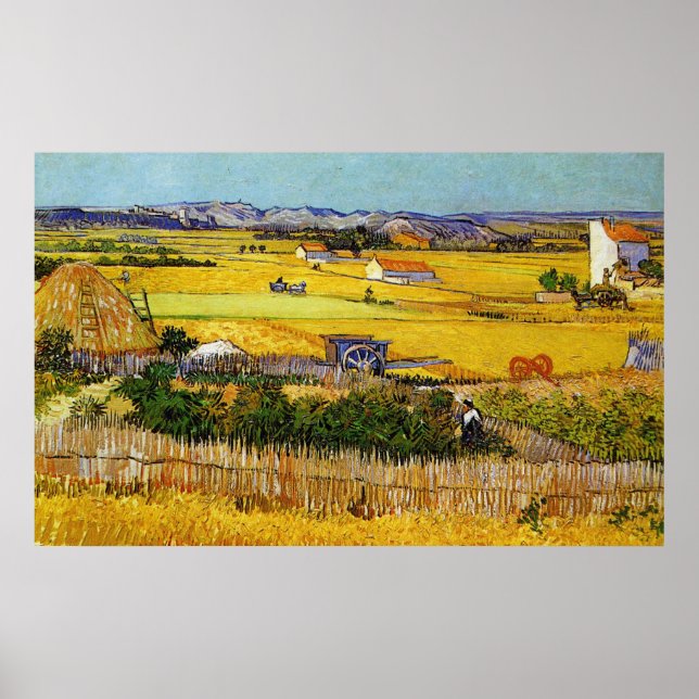 Une affiche de la récolte par Vincent van Gogh (Devant)