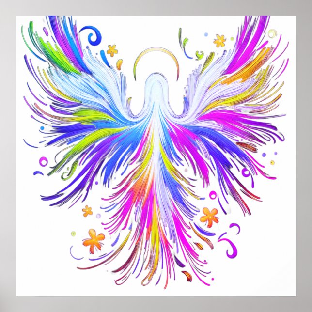 Une affiche de mur d'ange abstrait léger et aéré (Devant)