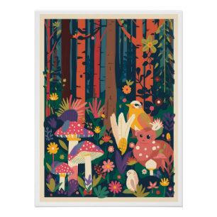 Une affiche glossy forestière