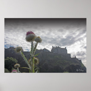Une affiche photo du château d'Édimbourg.