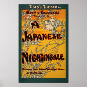 Une affiche théâtrale de jeu de rossignol japonais