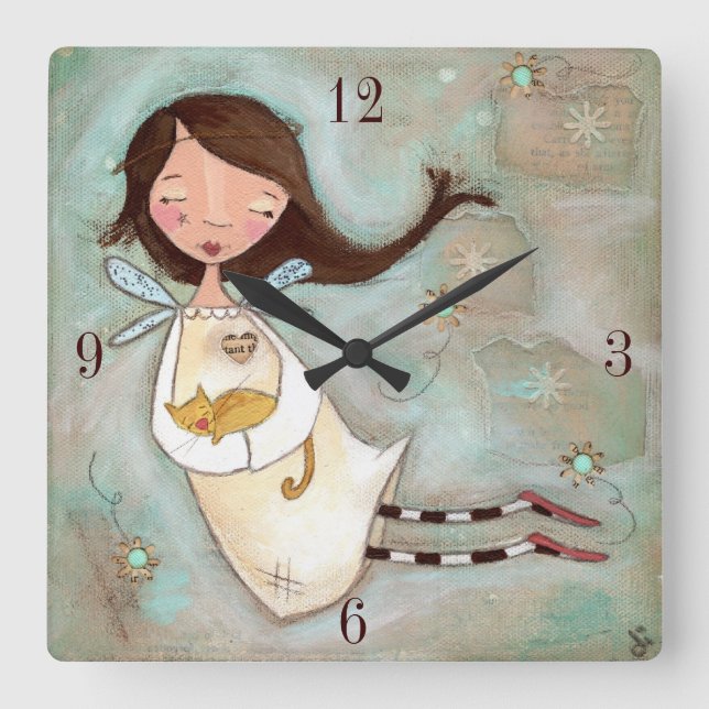 Une aile et un PUrr - Horloge murale (Recto)