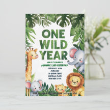 Une année sauvage 1er anniversaire Invitation