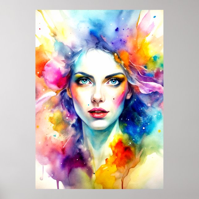 Une aquarelle vibrante Peinture d'une affiche de d (Devant)