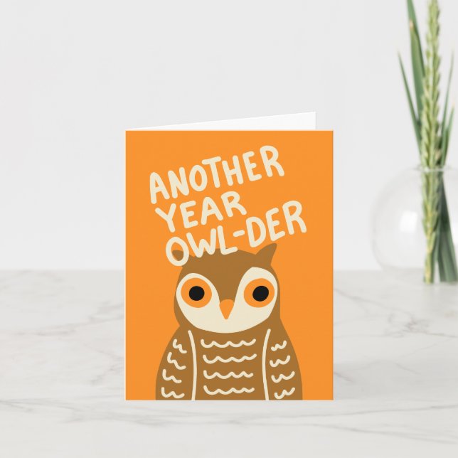 Une autre année Carte de voeux pliée Owl-der (Devant)