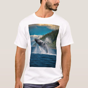 Une baleine jouant en t-shirt sea design