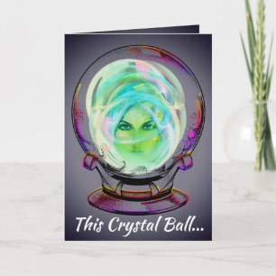 Une Balle En Cristal Forcast, Carte De Voeux Pliée