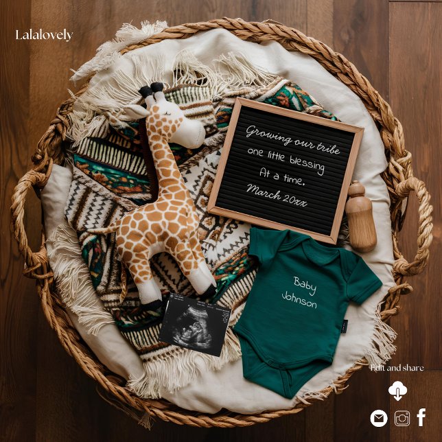 Une belle boho faire-part de grossesse vintage (Créateur téléchargé)