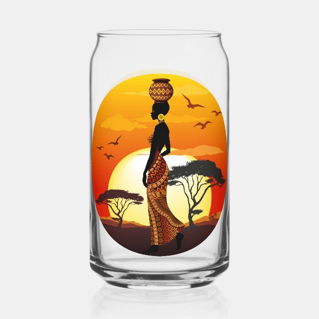 Une belle femme africaine Silhouette sur les solei (Recto)