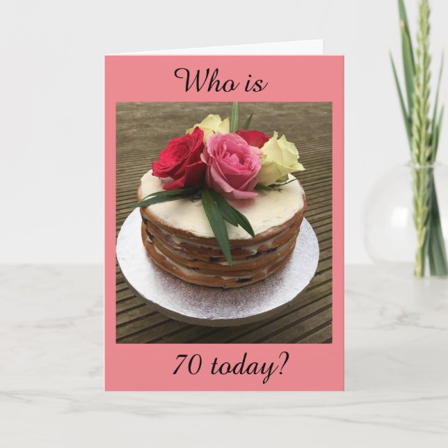 UNE BELLE GÂTEAU POUR VOTRE **70ème** Carte D'ANNI (Devant)