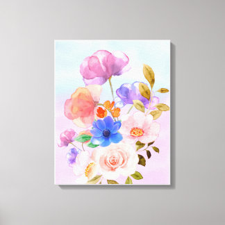 Une belle peinture Rose en toile d'aquarelle