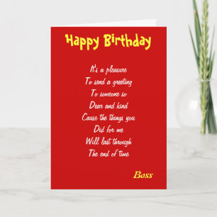 Une bonne carte d'anniversaire Boss