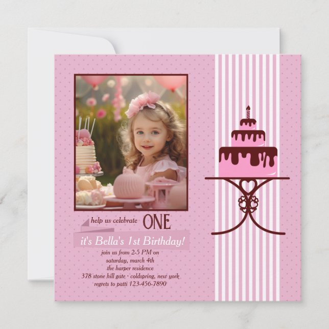 Une bougie Photo Invitation Anniversaire (Devant)