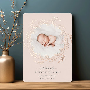 Une Branche fraîche Faire-part de naissance rose