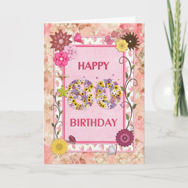 Une carte artisanale de 80e anniversaire (Devant)