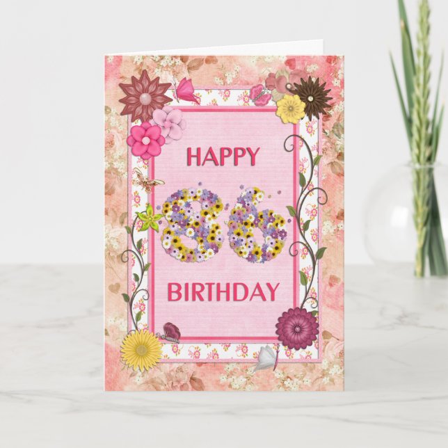 Une carte artisanale de 86ème anniversaire (Devant)