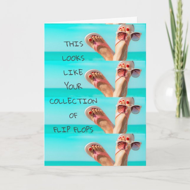 UNE CARTE D'ANNIVERSAIRE "FLIP-FLOP" REMPLIE POUR  (Devant)
