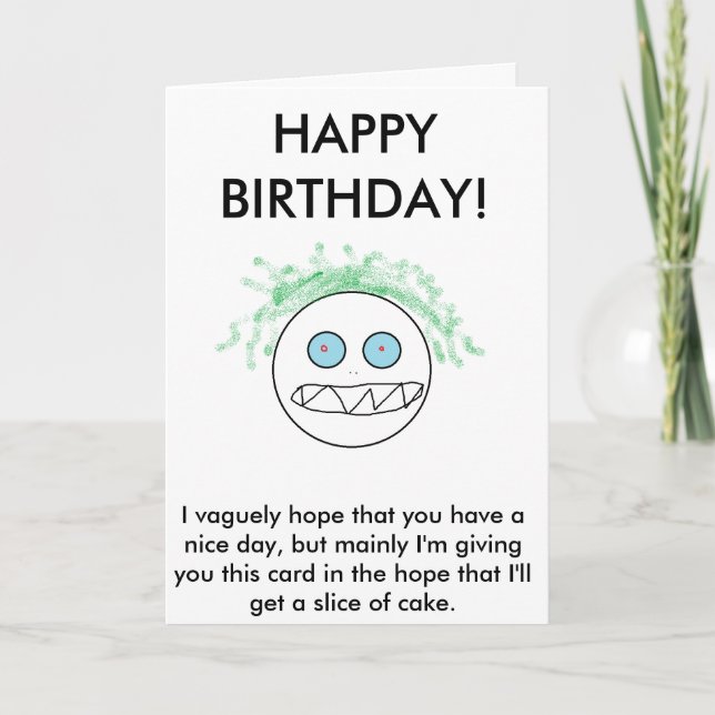 Une carte d'anniversaire honnête (Devant)