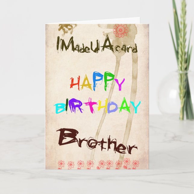 Une carte d'anniversaire pour frère (Devant)