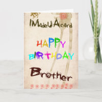 Une carte d'anniversaire pour frère
