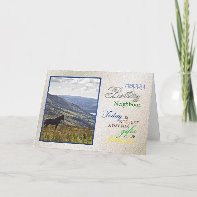 Une carte d'anniversaire pour le voisin. (Devant)