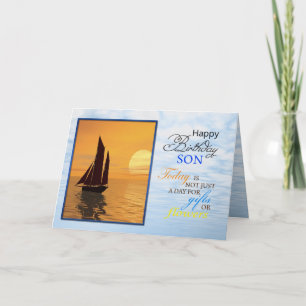 Une carte d'anniversaire pour un fils. Une