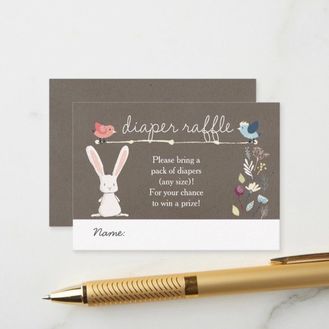 Une Carte De Boîtier À Déchets De Bébé Petit Lapin (Devant/Arrière en situation)