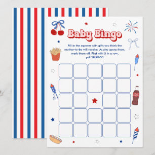 Une carte de jeu de bingo pour une baby shower ave