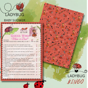 Une carte de jeu de devinette Ladybug intitulée Un