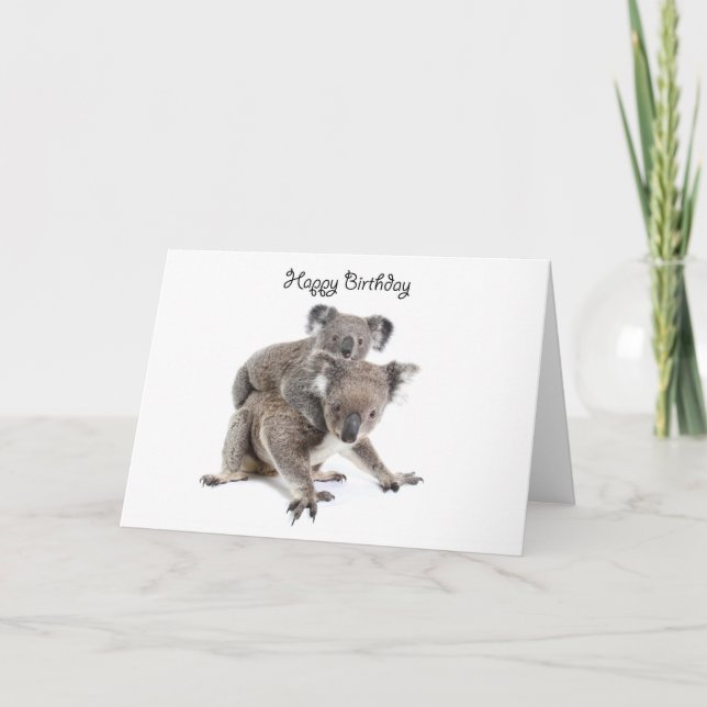 Une carte de joyeux anniversaire de koala (Devant)