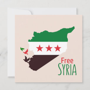 Une carte de la Syrie avec le drapeau de la révolu
