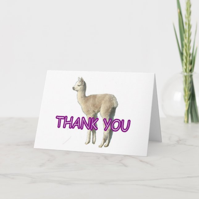 Une carte de "Merci" alpaga (Devant)