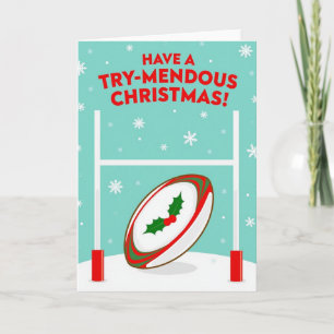 Une carte de Noël de rugby Trymendous