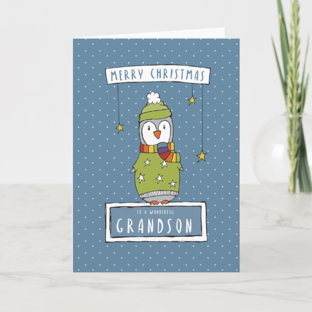 Une carte de Noël merveilleuse de petit-fils (Devant)