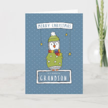 Une carte de Noël merveilleuse de petit-fils