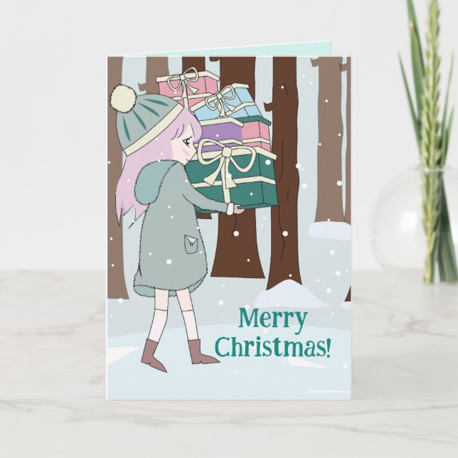 UNE CARTE DE NOËL POUR JEUNE FILLE (Devant)