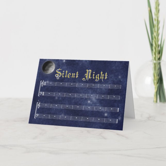 Une carte de Noël silencieuse de nuit (Devant)