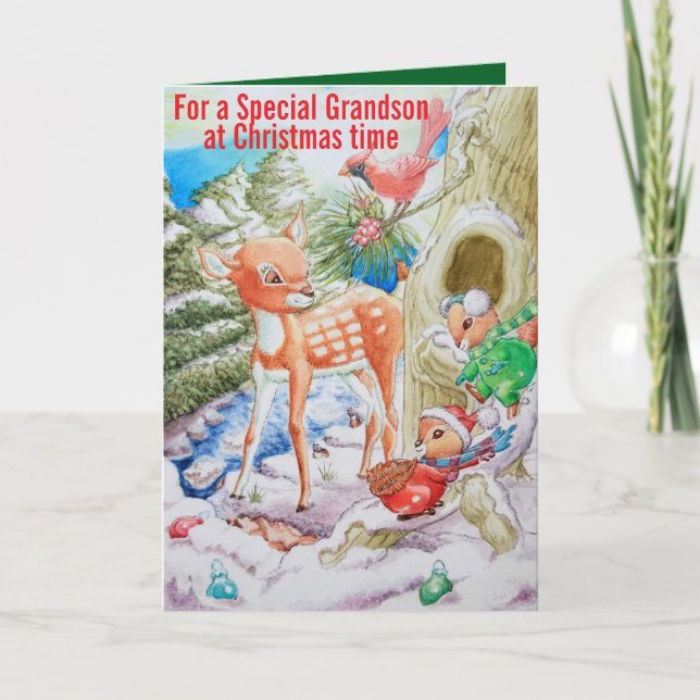 Une carte de Noël spéciale pour petits-fils  (Devant)