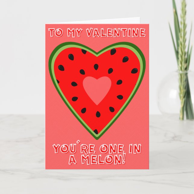 Une Carte De Saint-Valentin Funny Dans Un Melon (Devant)