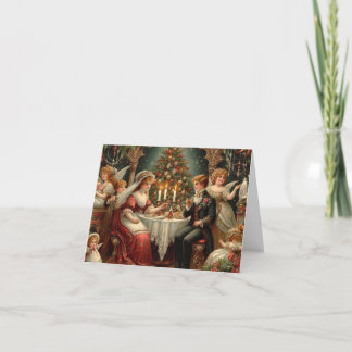 Une carte de vacances pliée de Noël victorienne