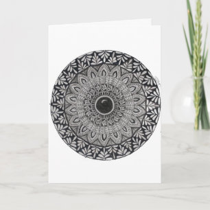 Une carte de vœux d'art mandala monochrome