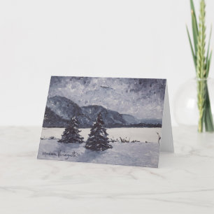 Une carte de voeux de soirée d'hiver