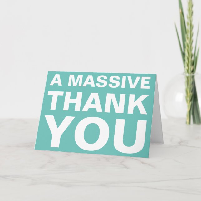 Une carte de voeux Merci massive (Devant)