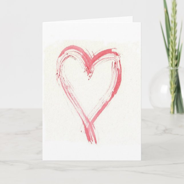 Une carte de vœux ou carte de note à cœur égratign (Devant)