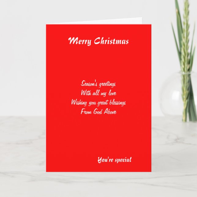 une carte de voeux spéciale de noël (Devant)