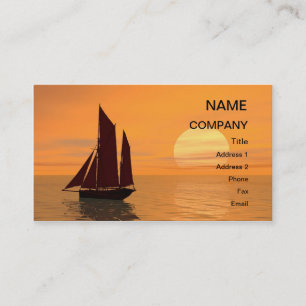 Une carte de yacht coucher de soleil pour customis