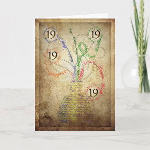 Une carte grungy 19e anniversaire